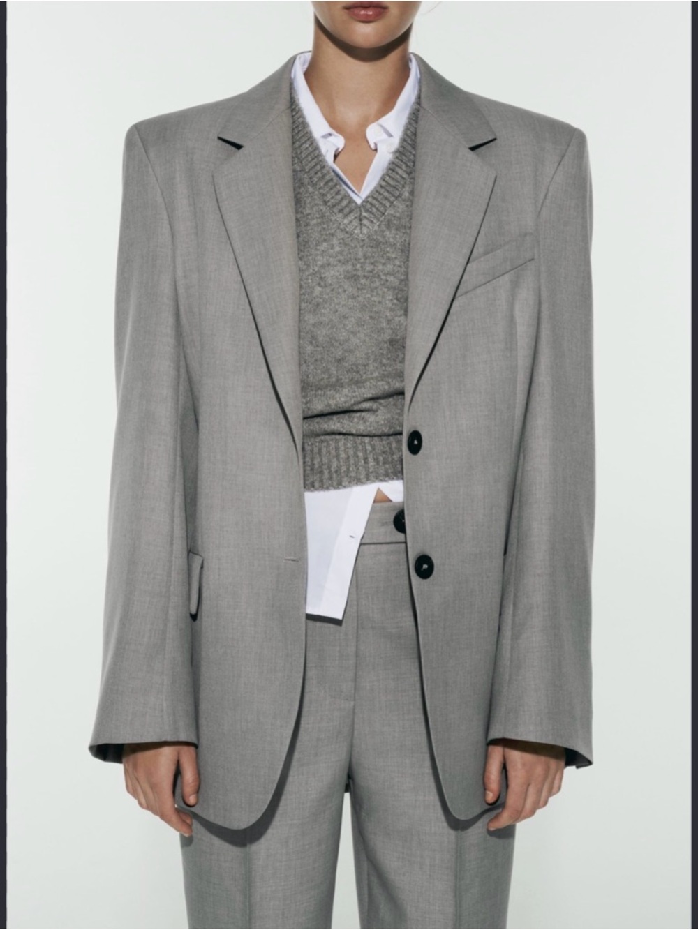 Zara Light Grey Women's Blazer & Pants